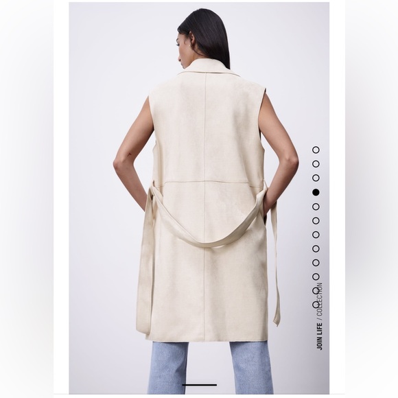 Zara Faux Suede Belted Vest - Picture 4 of 11